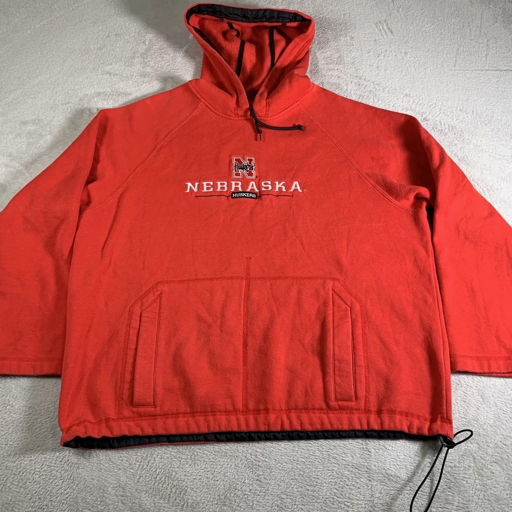 Vintage Nebraska Cornhuskers Hoodie Mens XL Red NCAA Football Red Oak Pullover